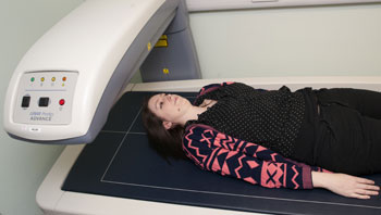 Patient on a Dexa scanner